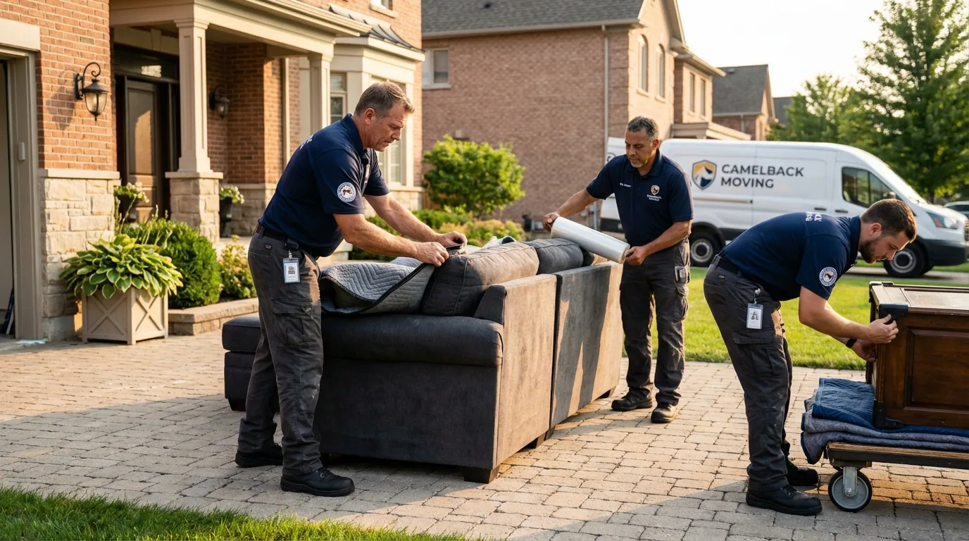 Large estate moving crew wrapping furniture in Valentine, NE